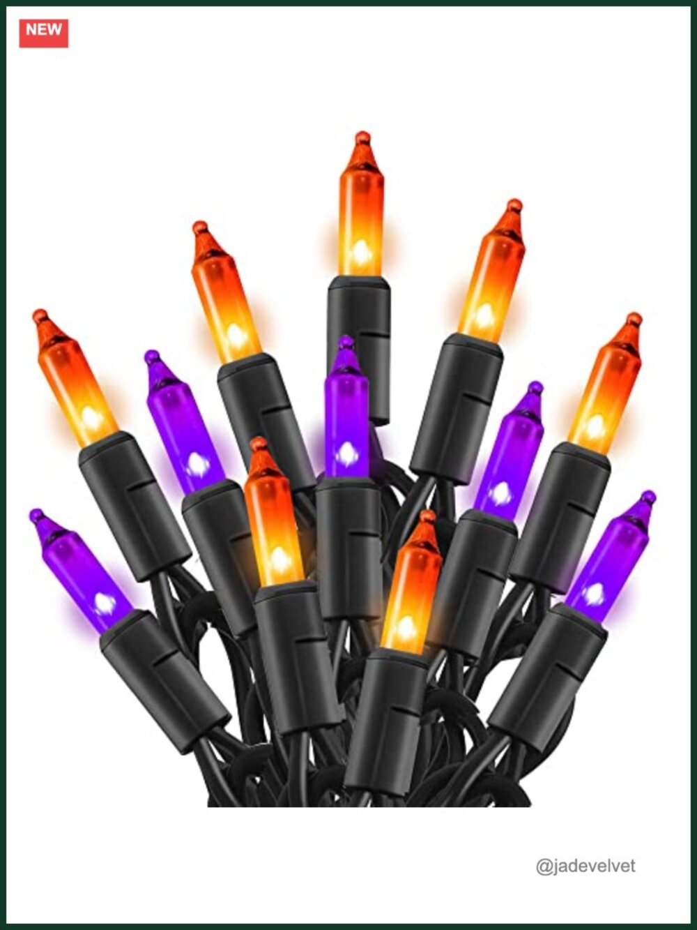 20ft Purple Orange Halloween String Lights 100 Count Waterproof Outdoor Indoor
